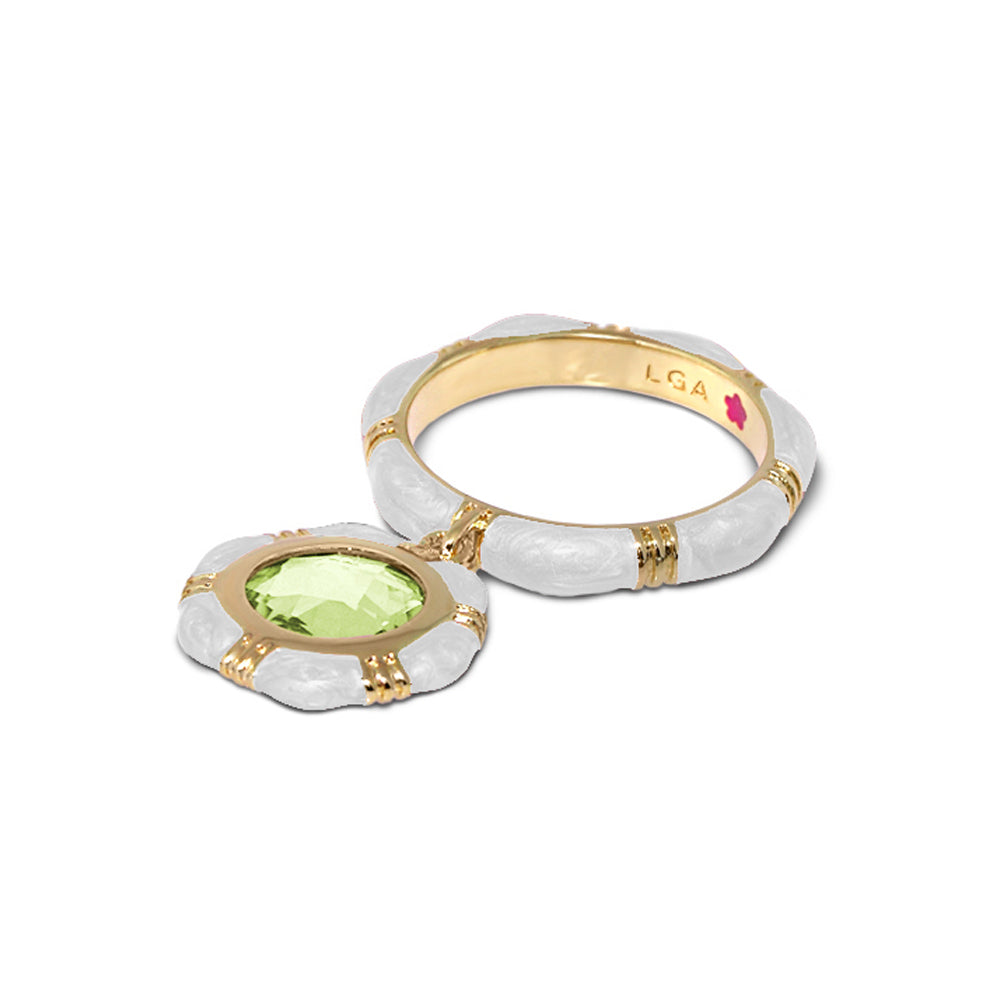 Prince Charming Ring — Round Charm Ridged Band