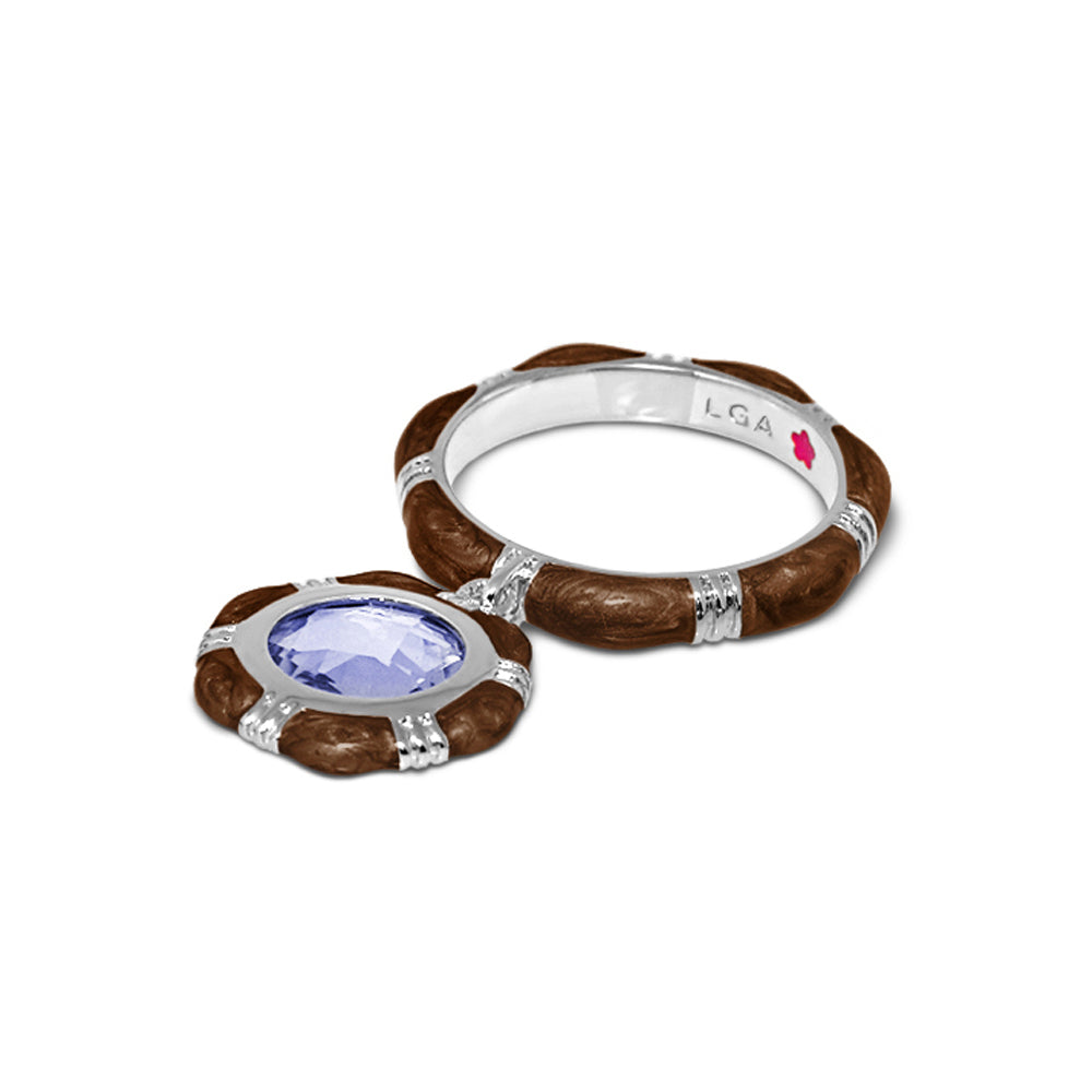 Prince Charming Ring — Round Charm Ridged Band