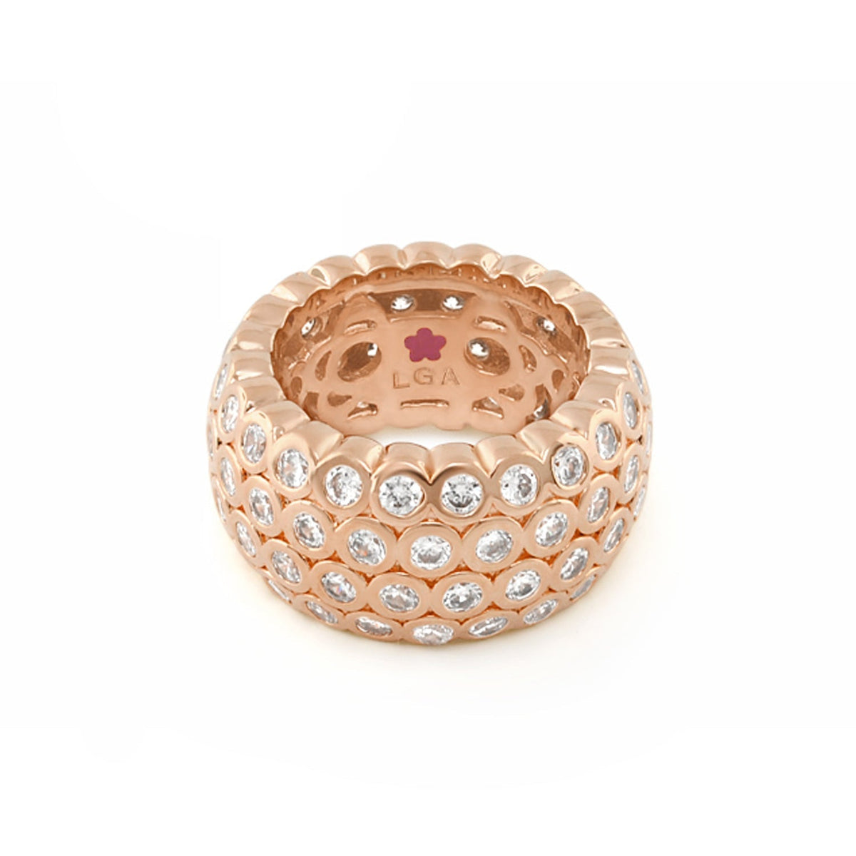 Fun Bubbles Band Ring — Bezel Crystal Row
