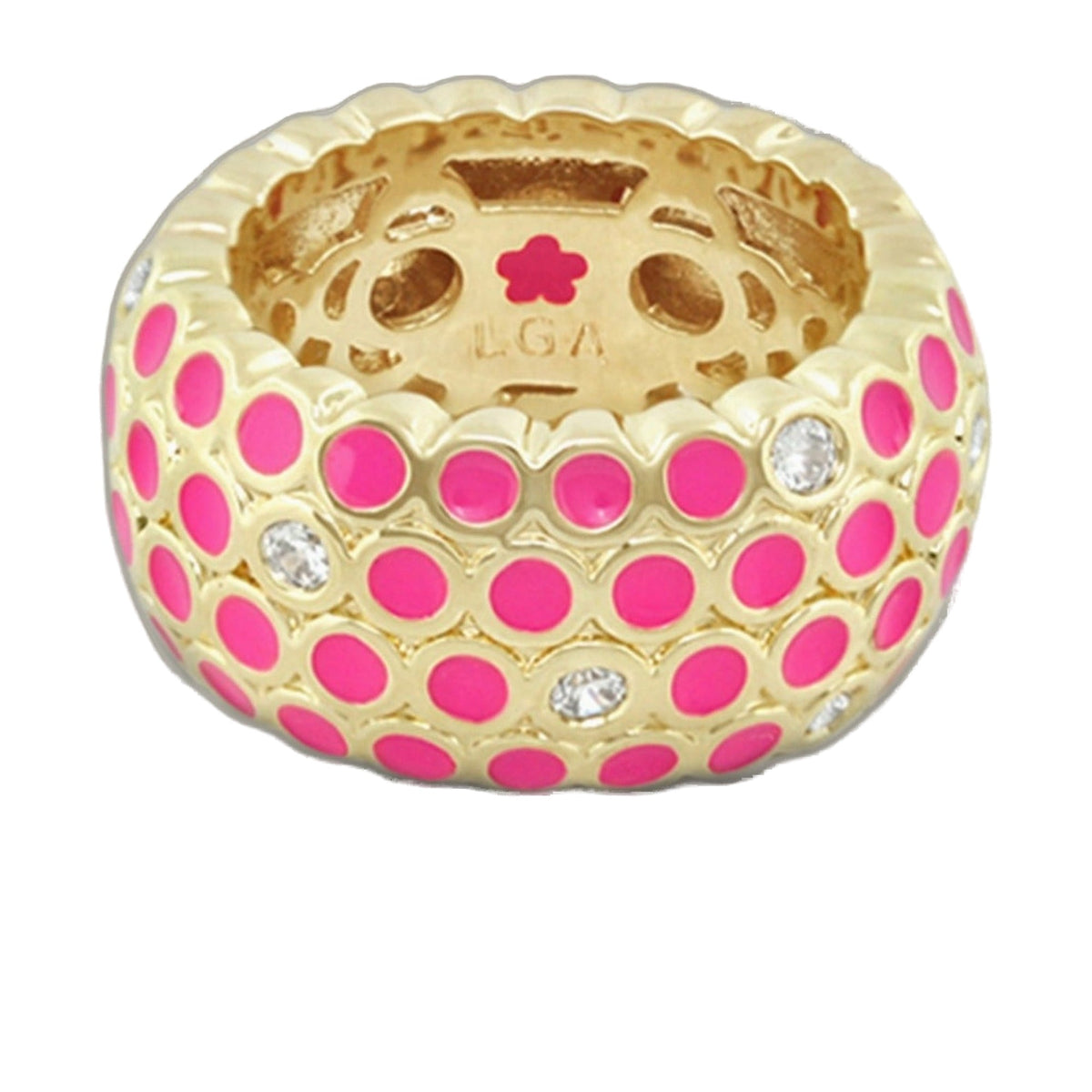 Fun Bubbles Band Ring — Enamel Dot Row