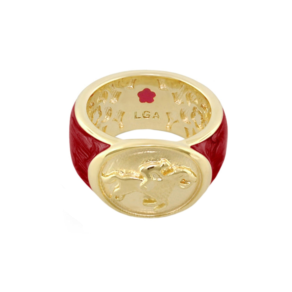 Equestrian Ring — Black Jockey Medallion
