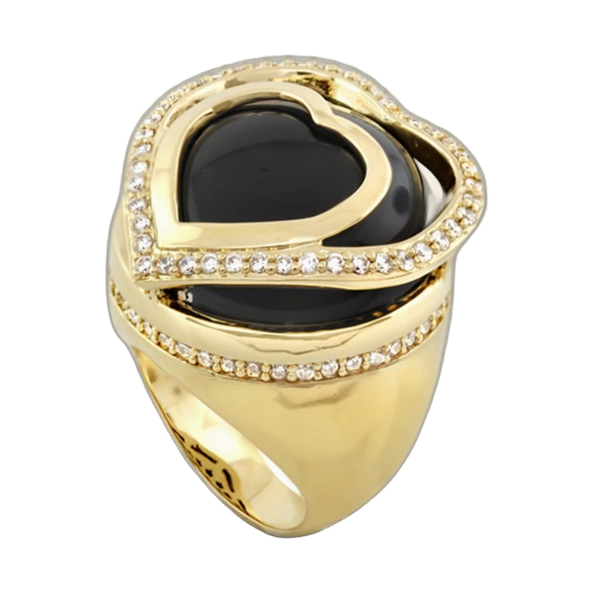 Chunky Town Ring — Pavé Heart Frame
