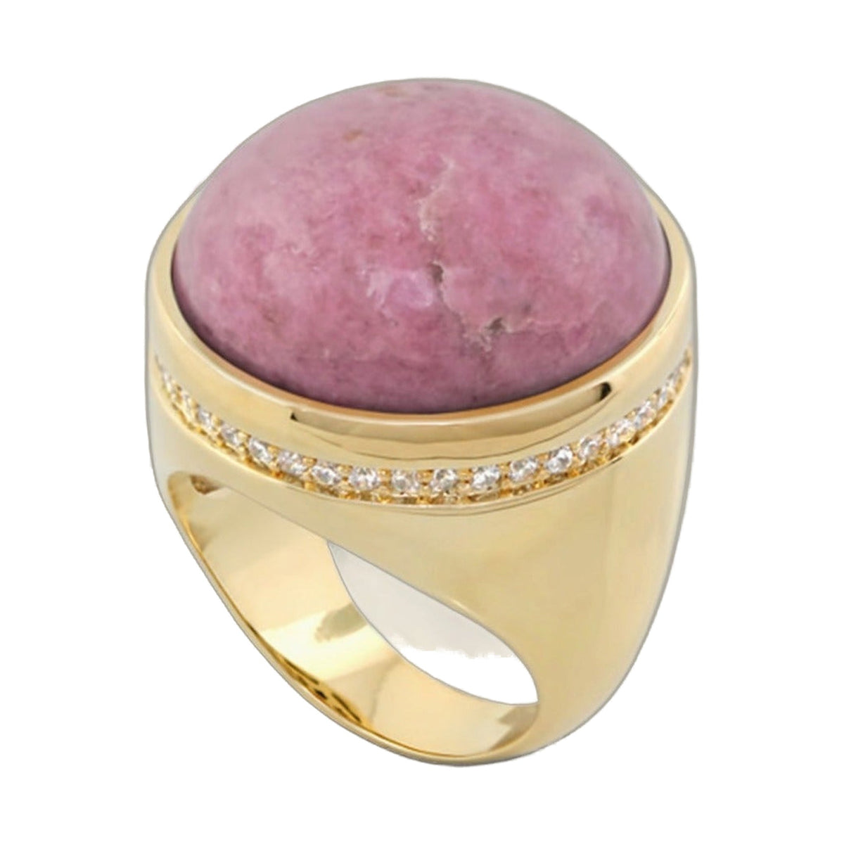 Chunky Town Ring — Pavé-Trim Dome