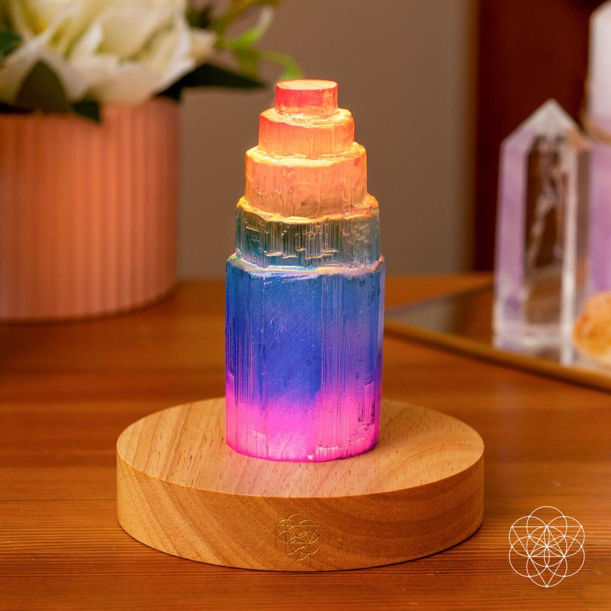 Rainbow’s Blessing - Selenite Tower of Peace & Protection by Conscious Items at Shirley Shoppe