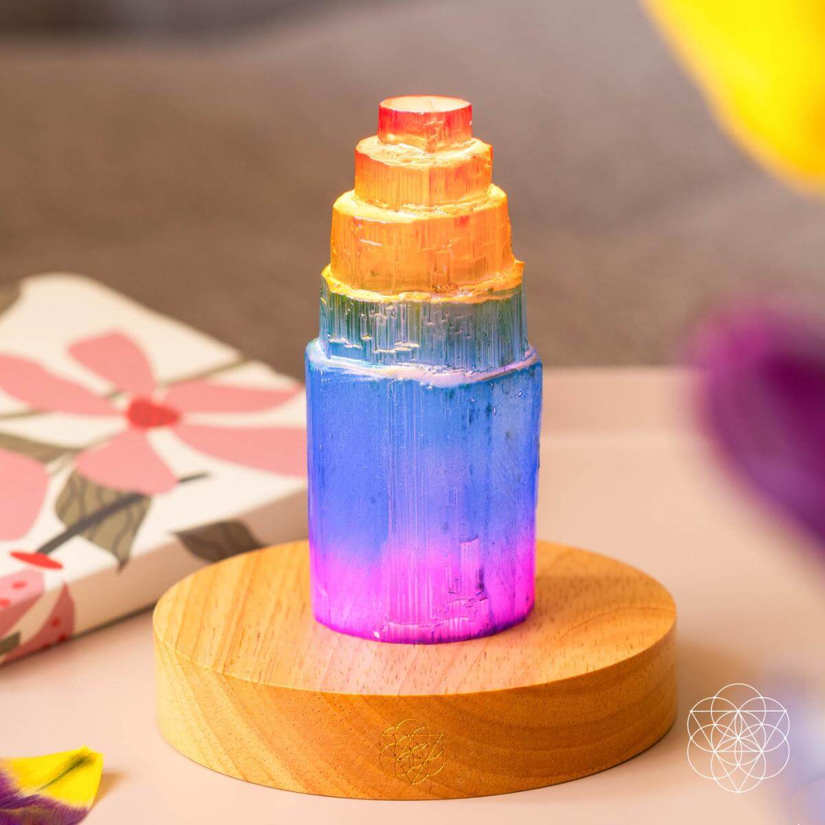 Rainbow’s Blessing - Selenite Tower of Peace & Protection by Conscious Items at Shirley Shoppe
