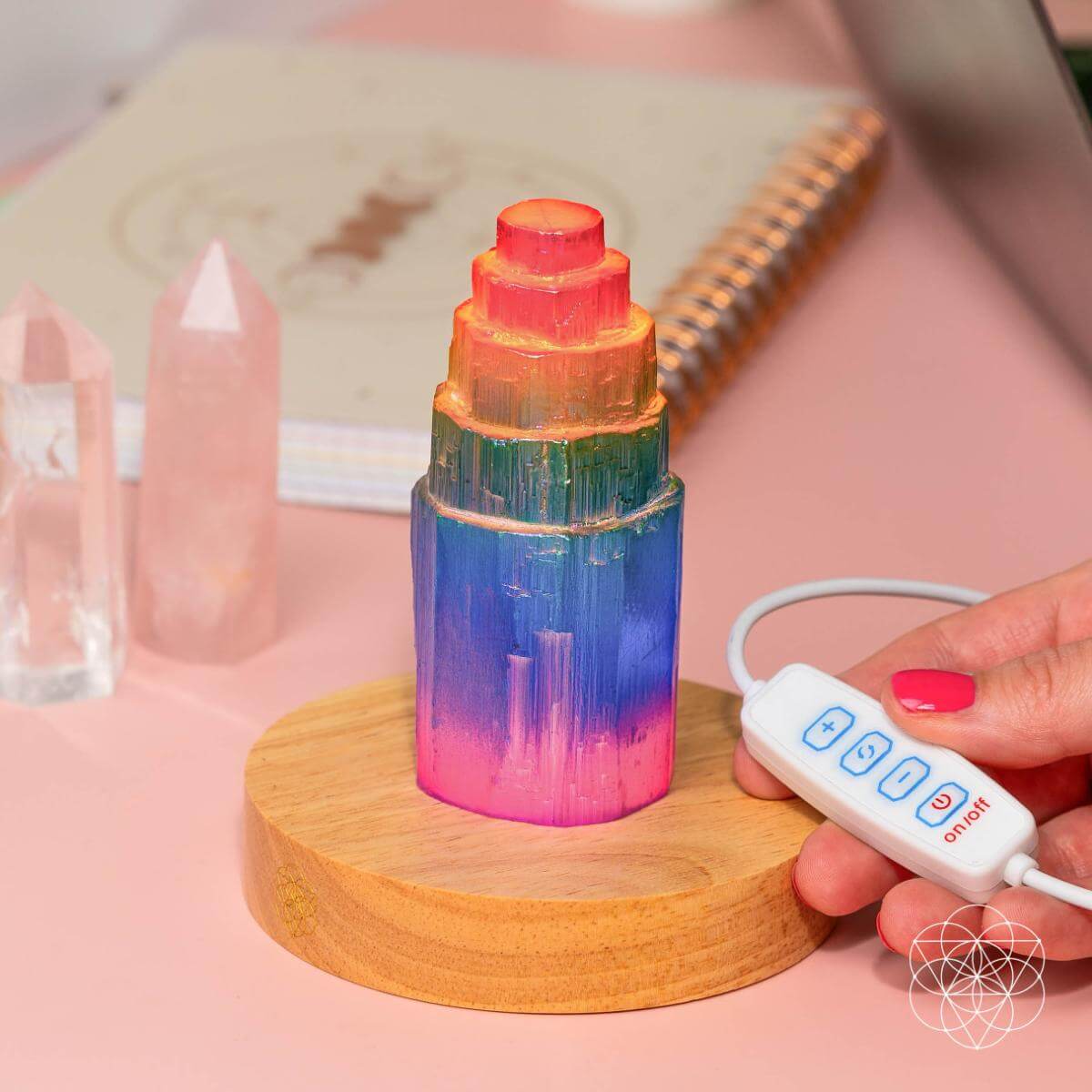 Rainbow’s Blessing - Selenite Tower of Peace & Protection by Conscious Items at Shirley Shoppe