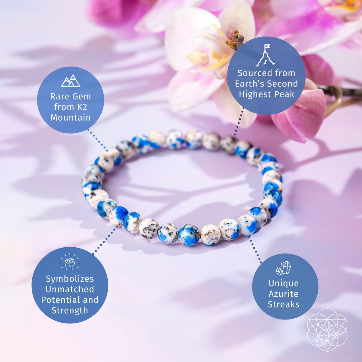 Rare K2 Stone Bracelet of Spiritual Adventure | 6mm by Conscious Items at Shirley Shoppe