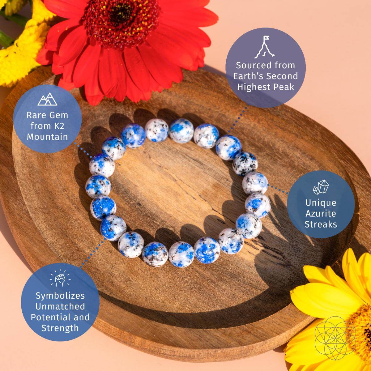 Rare K2 Stone Bracelet of Spiritual Adventure by Conscious Items at Shirley Shoppe