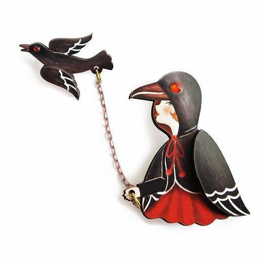 Raven Girl Brooch by Laliblue by Quirks! at Shirley Shoppe