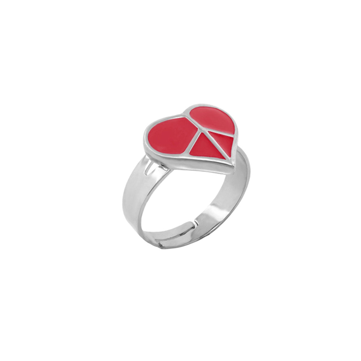 Peace Sign Girls Stackable Ring
