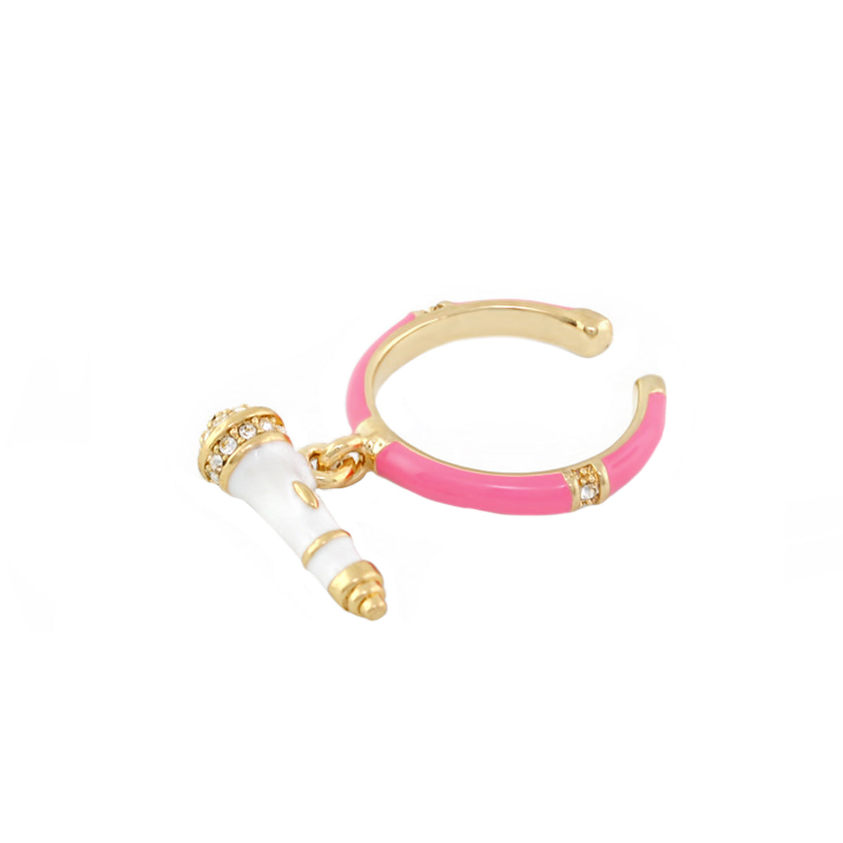 Ring With Microphone Charm