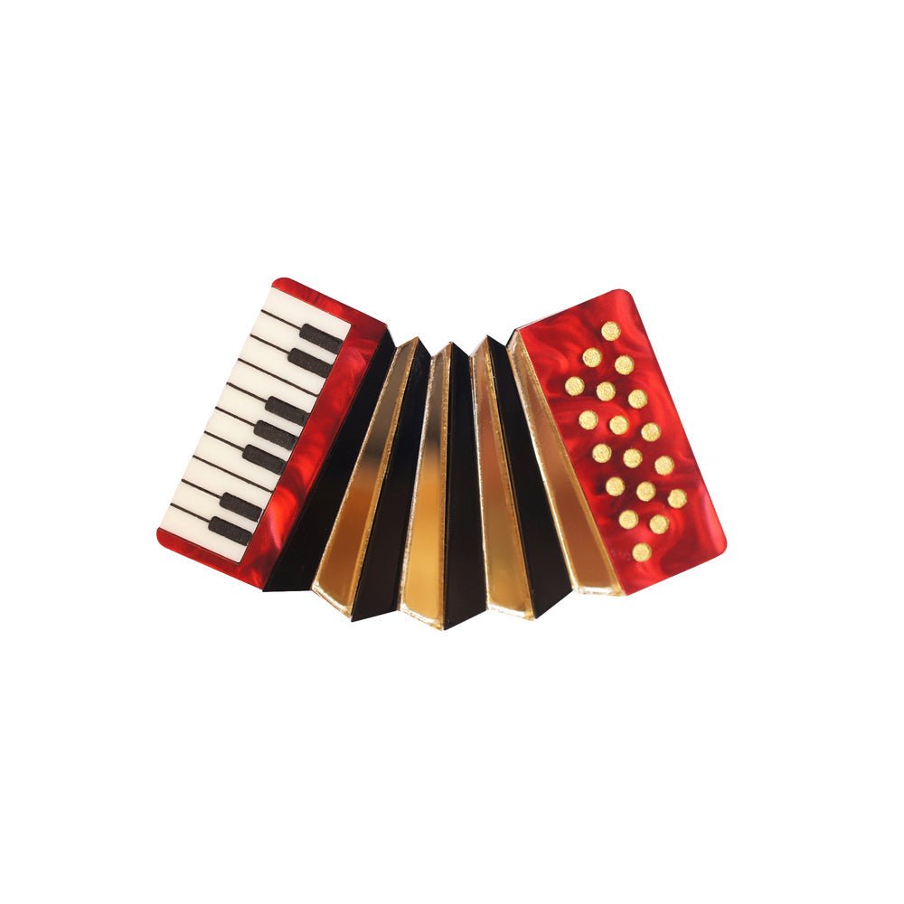 Red Accordion Brooch by Laliblue by Quirks! at Shirley Shoppe