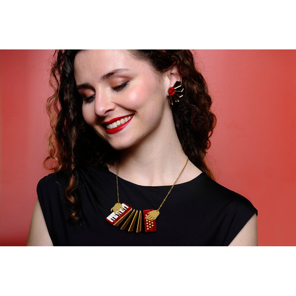 Red Accordion Necklace by Laliblue by Quirks! at Shirley Shoppe