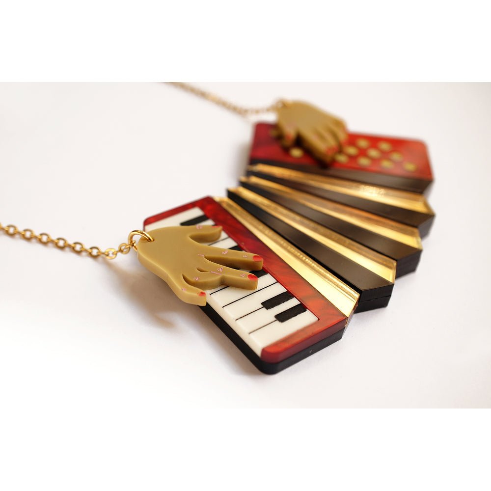 Red Accordion Necklace by Laliblue by Quirks! at Shirley Shoppe