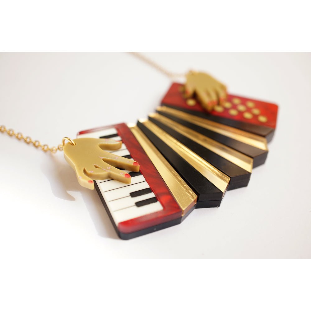 Red Accordion Necklace by Laliblue by Quirks! at Shirley Shoppe