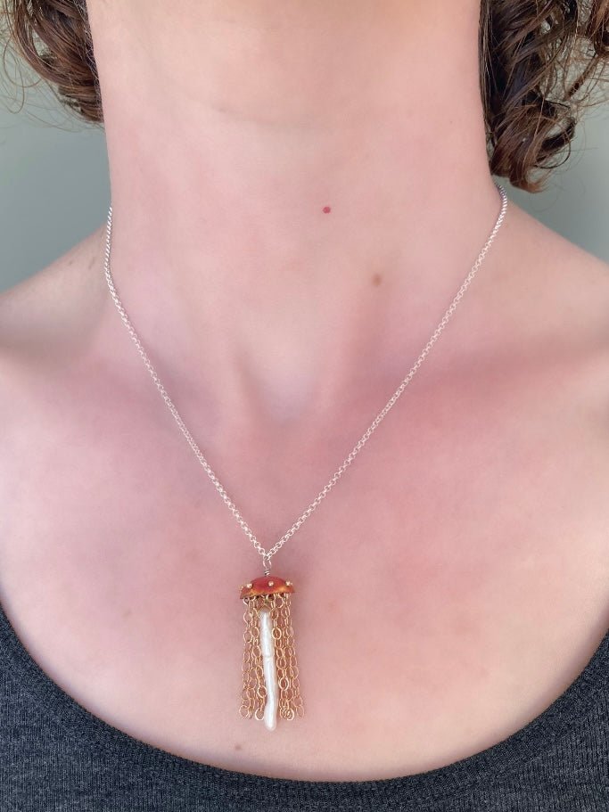 Red Copper Jellyfish Necklace by Alison Morse at Shirley Shoppe