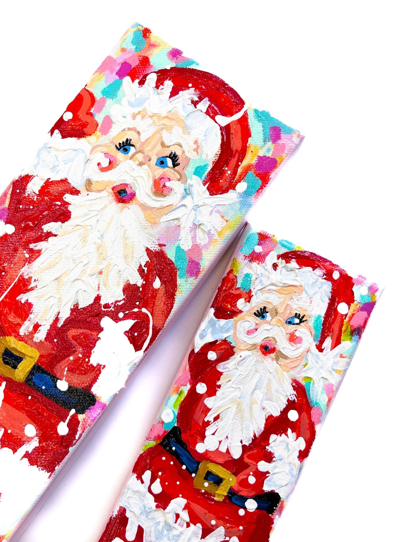Red Velvet Vintage Santa Original Painting by Quirks! at Shirley Shoppe