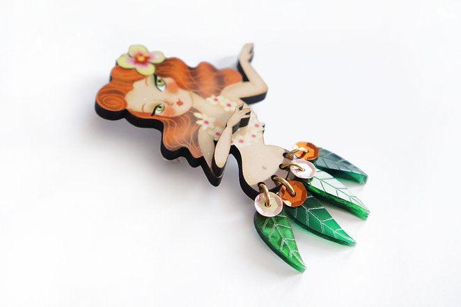 Redhead Hula Girl Brooch by Laliblue by Quirks! at Shirley Shoppe