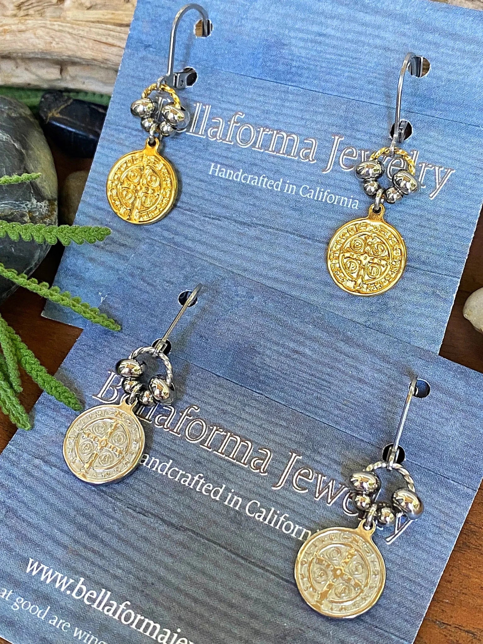 RELIC COIN EARRINGS by Bellaforma Jewelry at Shirley Shoppe