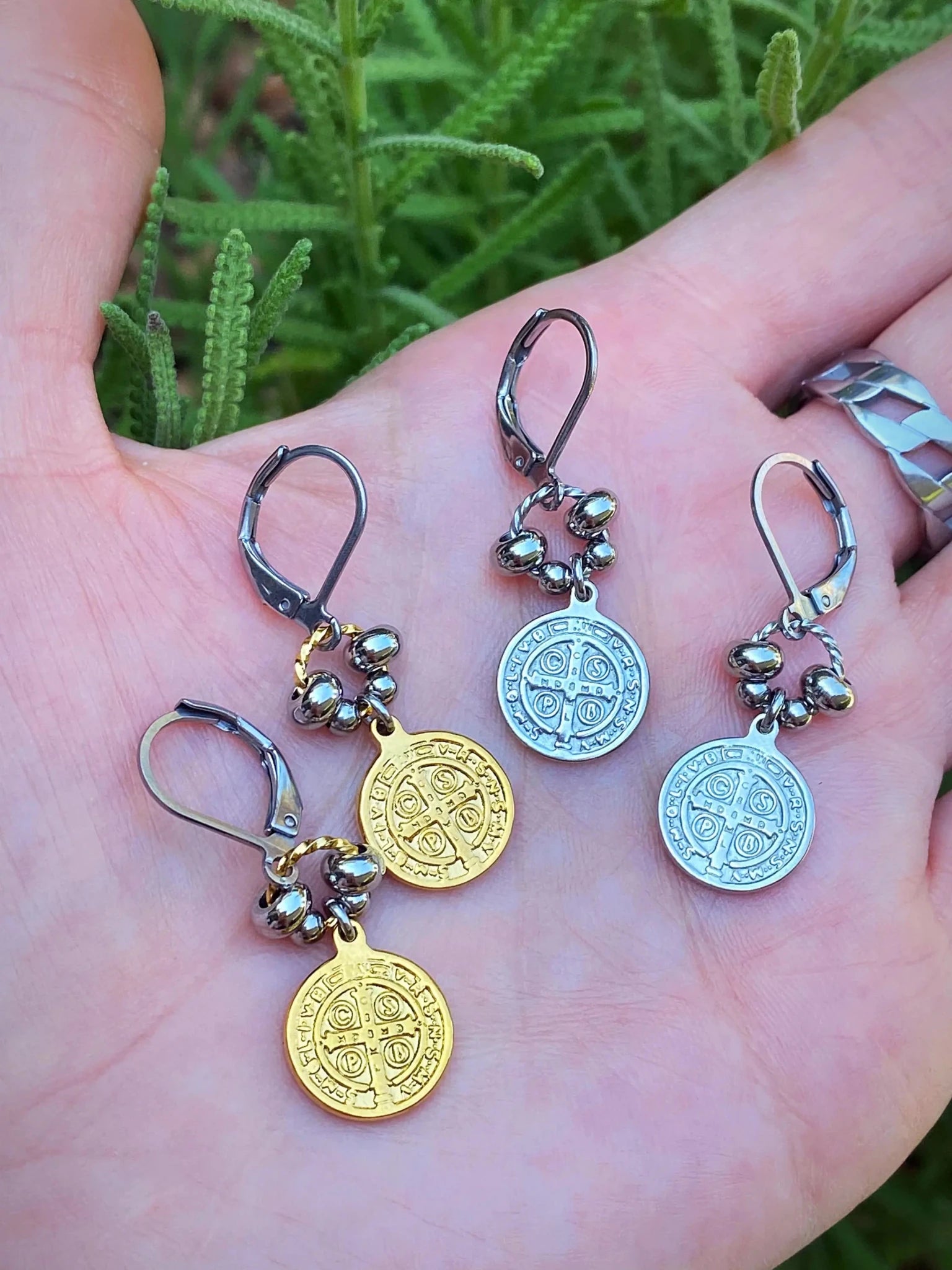 RELIC COIN EARRINGS by Bellaforma Jewelry at Shirley Shoppe