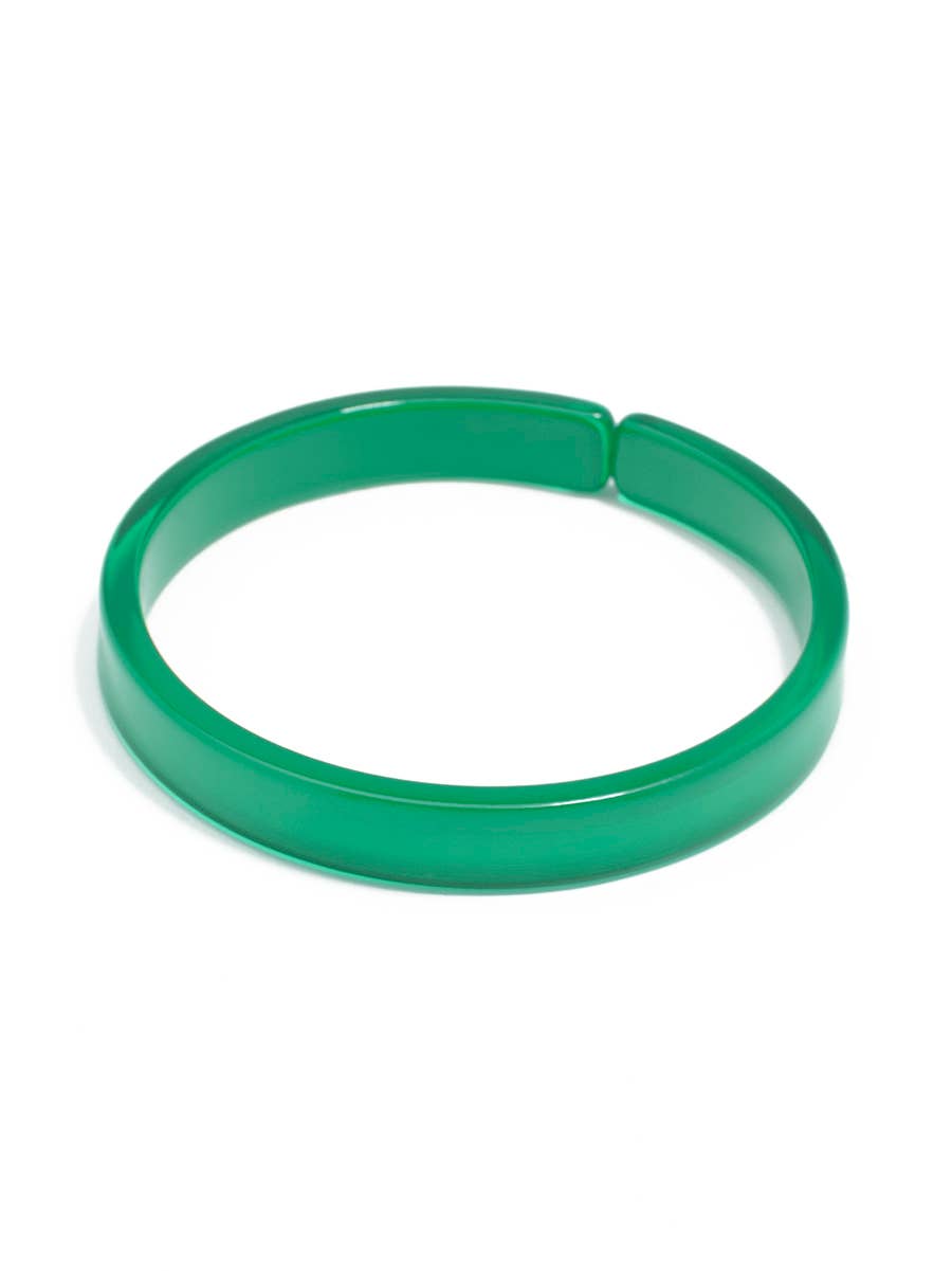 Resin Bangle Bracelet - DARK GREEN Medium Width by Quirks! at Shirley Shoppe