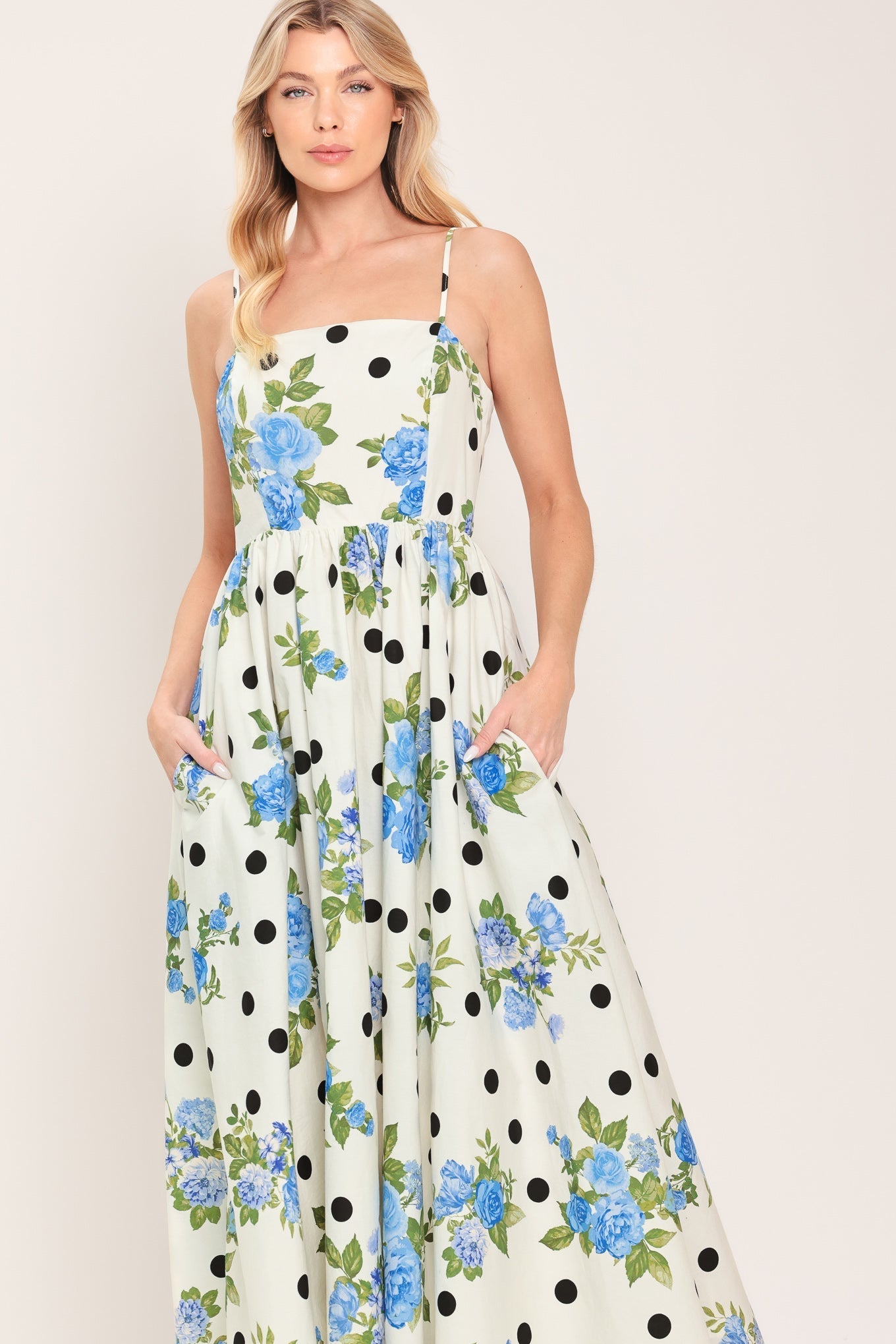 RETRO FLORA WOVEN MIDI DRESS by Flying Tomato at Shirley Shoppe