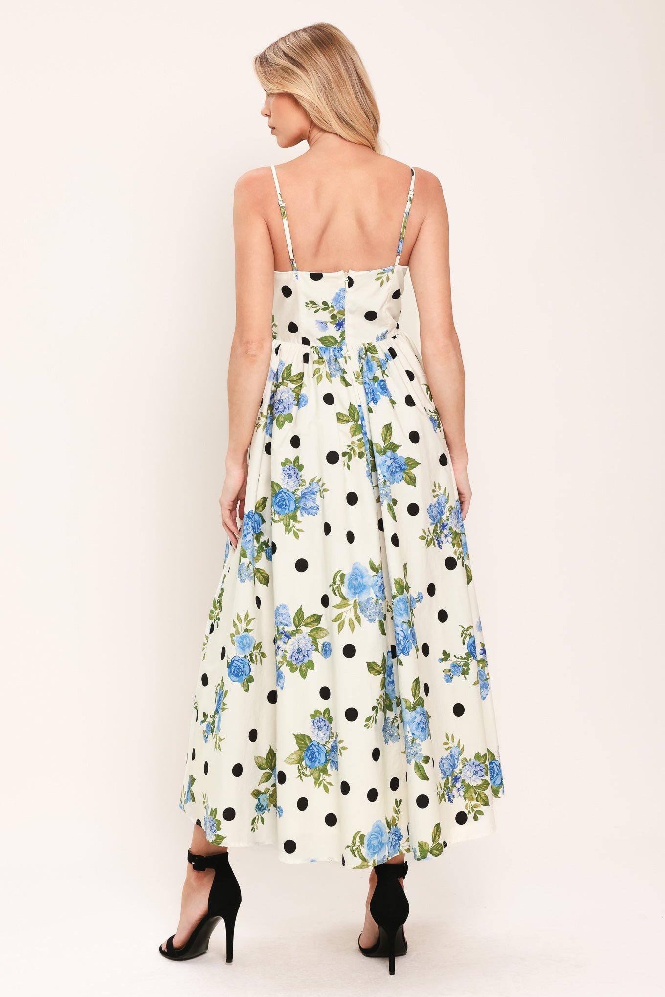 RETRO FLORA WOVEN MIDI DRESS by Flying Tomato at Shirley Shoppe