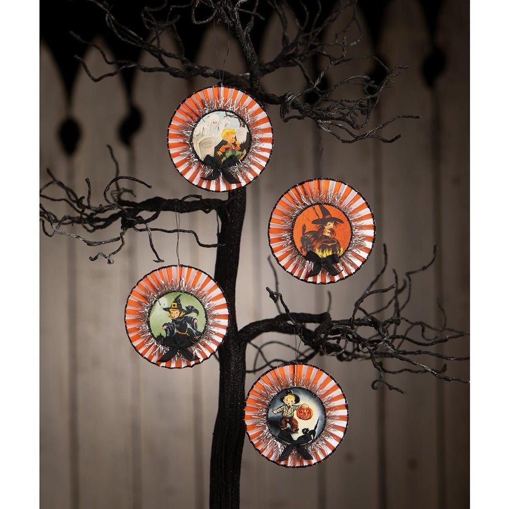 Retro Halloween Rosettes Set/4 by Bethany Lowe Designs by Quirks! at Shirley Shoppe