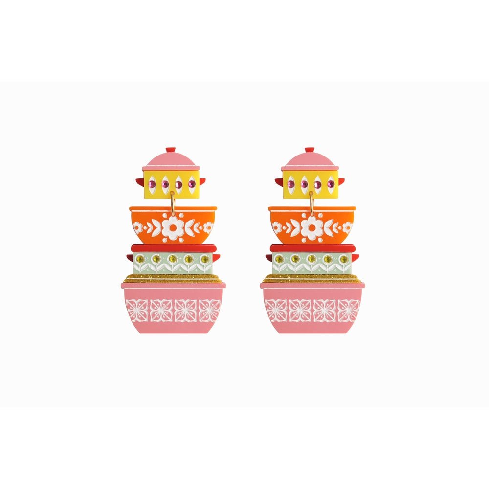 Retro Pyrex Container Earrings by Laliblue – Retro Statement Jewelry Laliblue by Quirks! at Shirley Shoppe