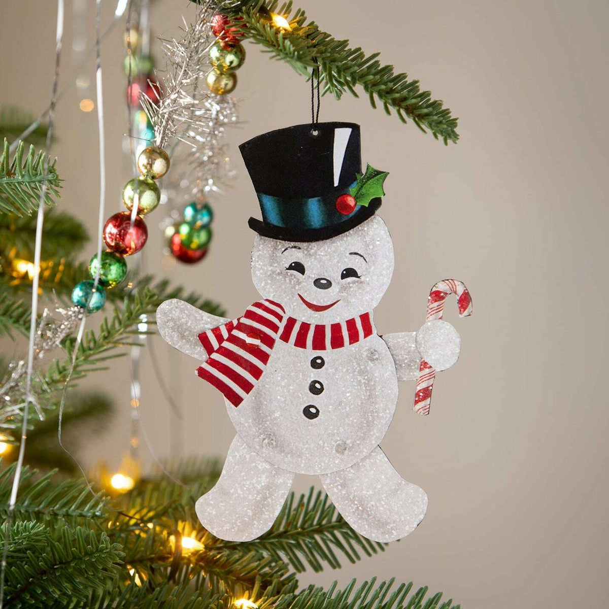 Retro Rockin' Snowman Ornament