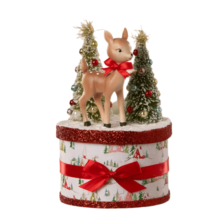 Retro Rudy Reindeer on Box by Bethany Lowe Designs by Quirks! at Shirley Shoppe