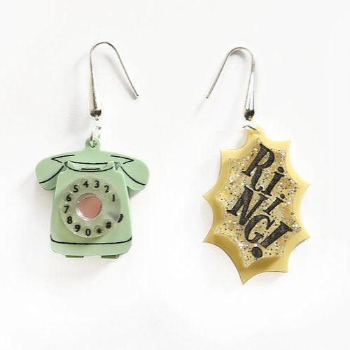 Retro Telephone Earrings by Laliblue by Quirks! at Shirley Shoppe