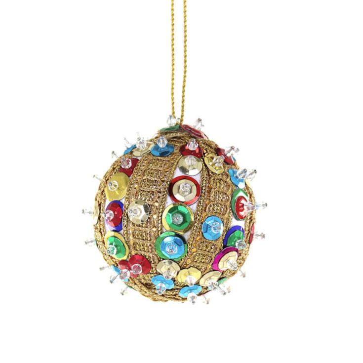 Ribboned And Sequined Pushpin Ornament - Small by Quirks! at Shirley Shoppe