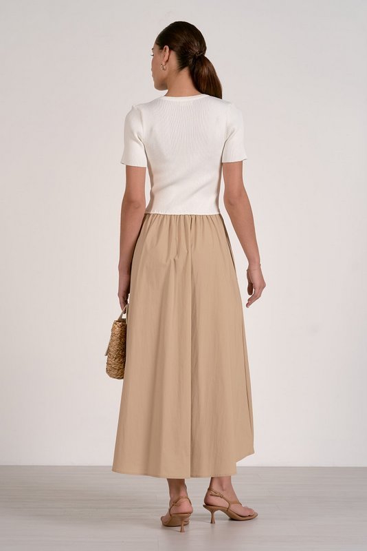 Riley Dress White Tan by Shop Elan at Shirley Shoppe