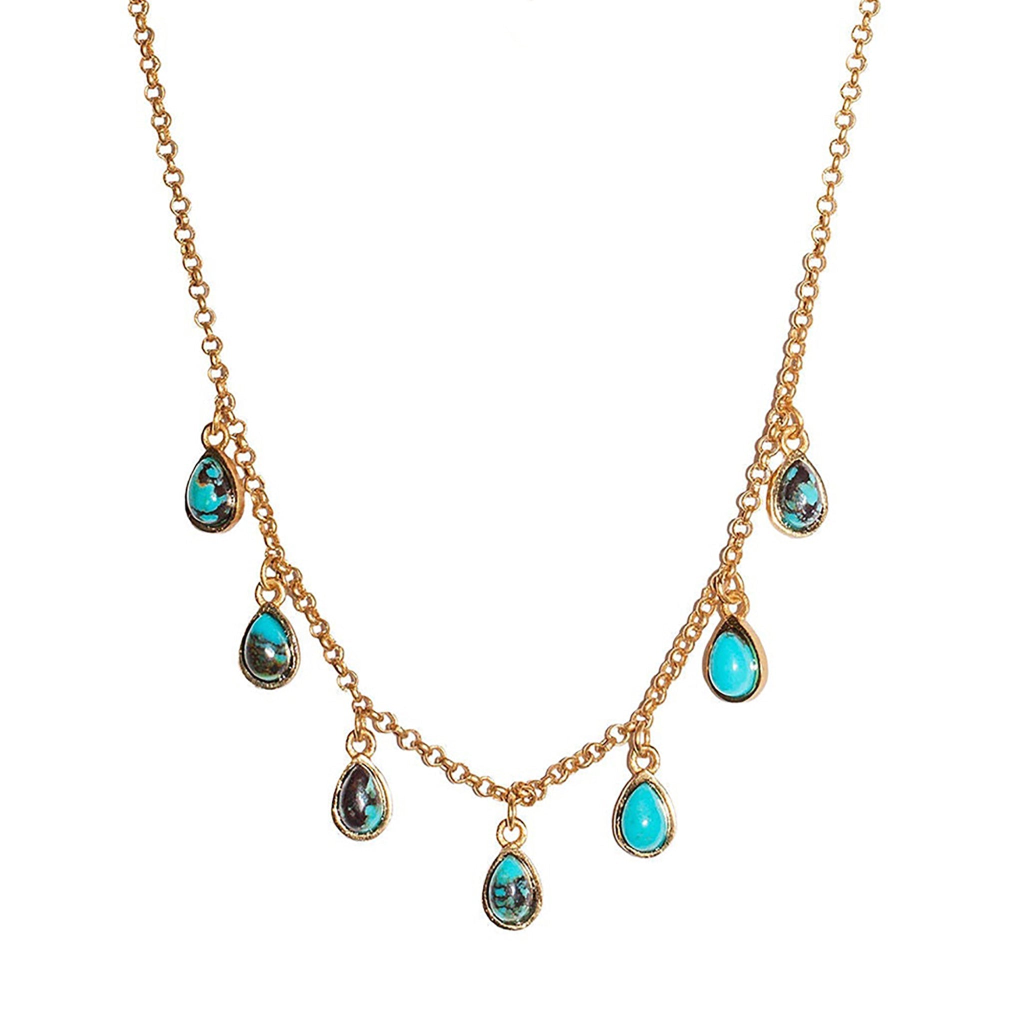 Rise & Shine Collar Necklace - Turquoise by Christina Greene at Shirley Shoppe