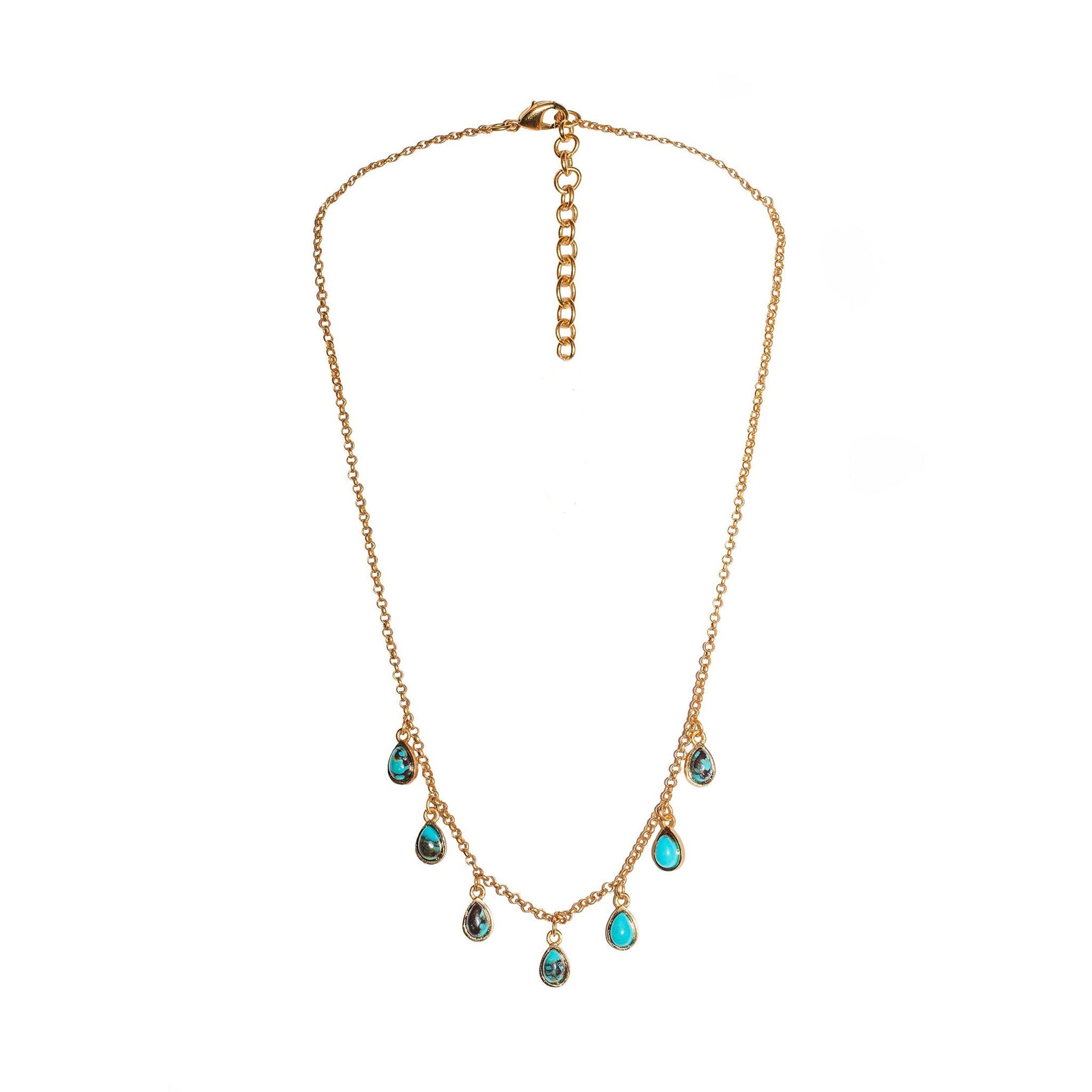 Rise & Shine Collar Necklace - Turquoise by Christina Greene at Shirley Shoppe