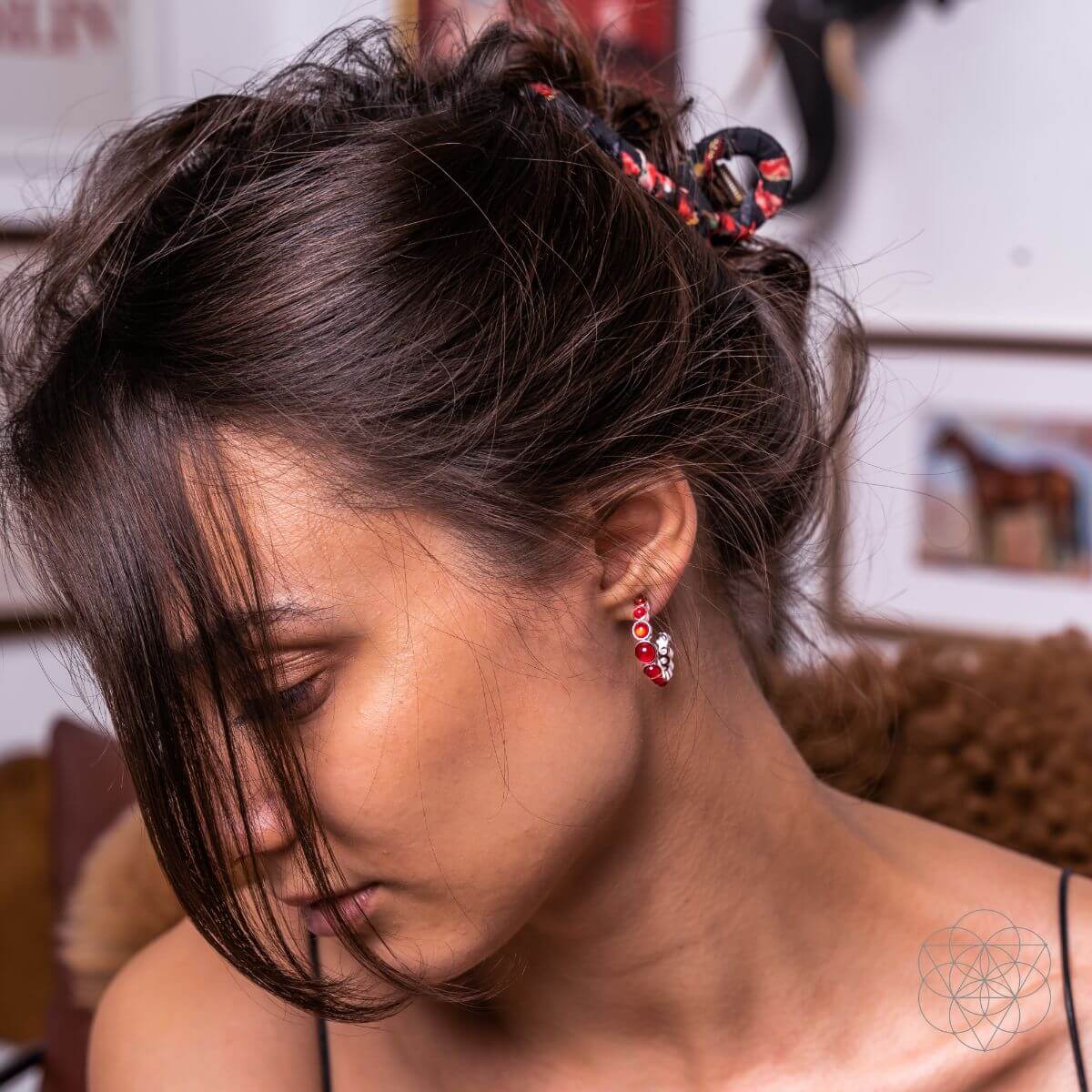 Rising Phoenix: Carnelian Earrings of Ambition by Conscious Items at Shirley Shoppe