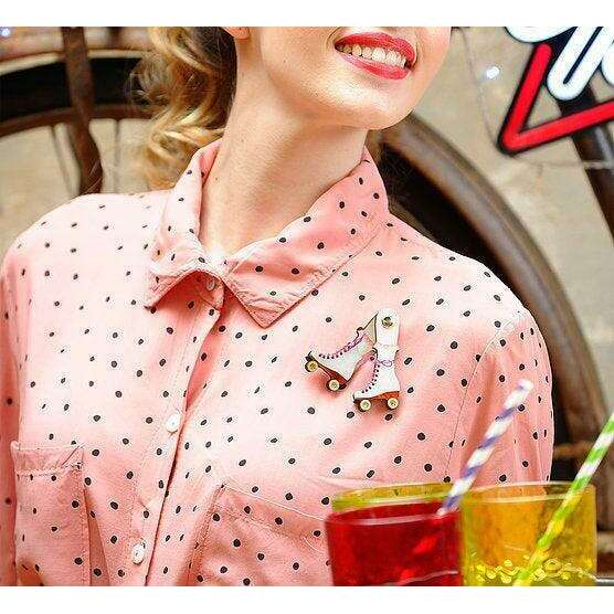 Roller Skates Brooch by Laliblue