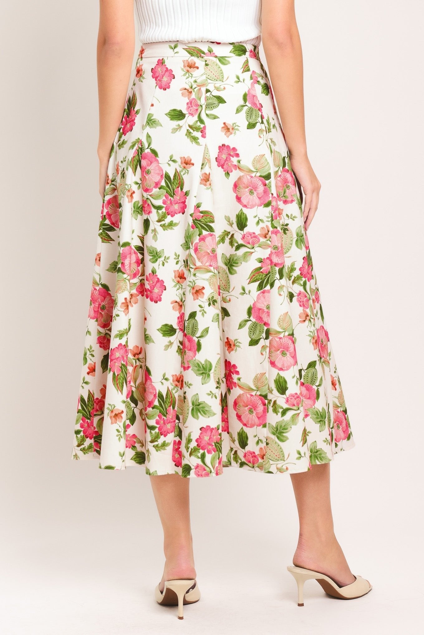 ROSE PETAL WOVEN MIDI SKIRT by Flying Tomato at Shirley Shoppe
