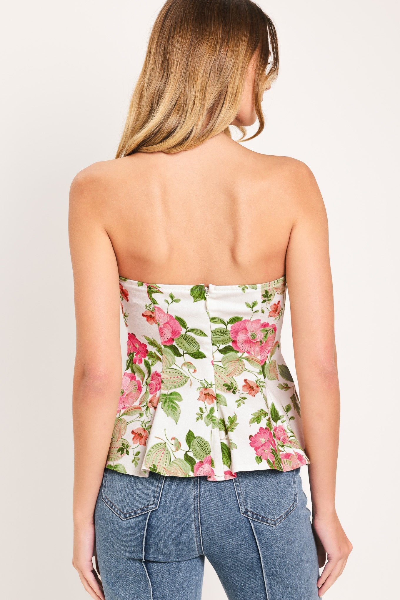 ROSE PETAL WOVEN TUBE TOP by Flying Tomato at Shirley Shoppe