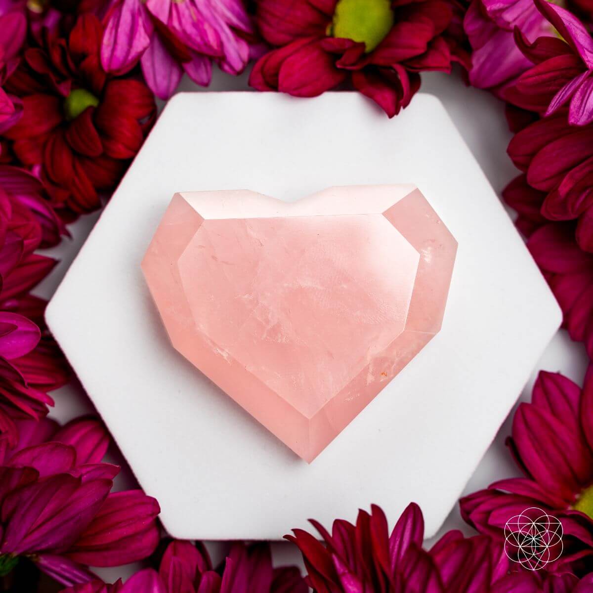Royal Diamond Heart - Madagascar Rose Quartz for Infinite Love by Conscious Items at Shirley Shoppe