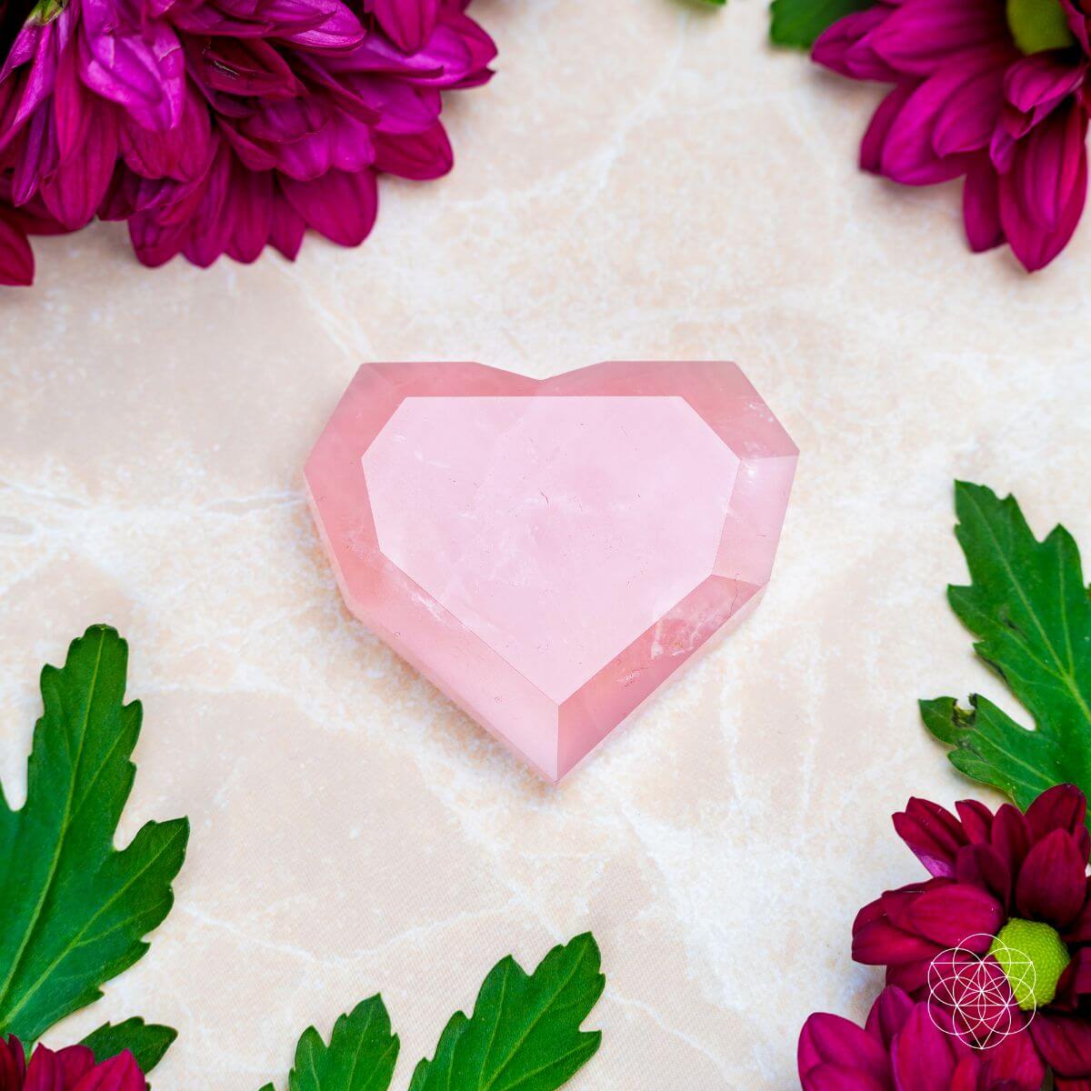 Royal Diamond Heart - Madagascar Rose Quartz for Infinite Love by Conscious Items at Shirley Shoppe
