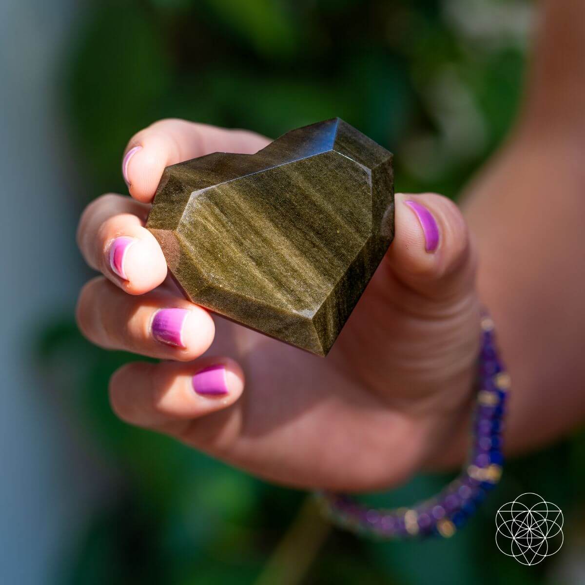 Royal Diamond Heart - Mexican Gold Obsidian for Protection by Conscious Items at Shirley Shoppe