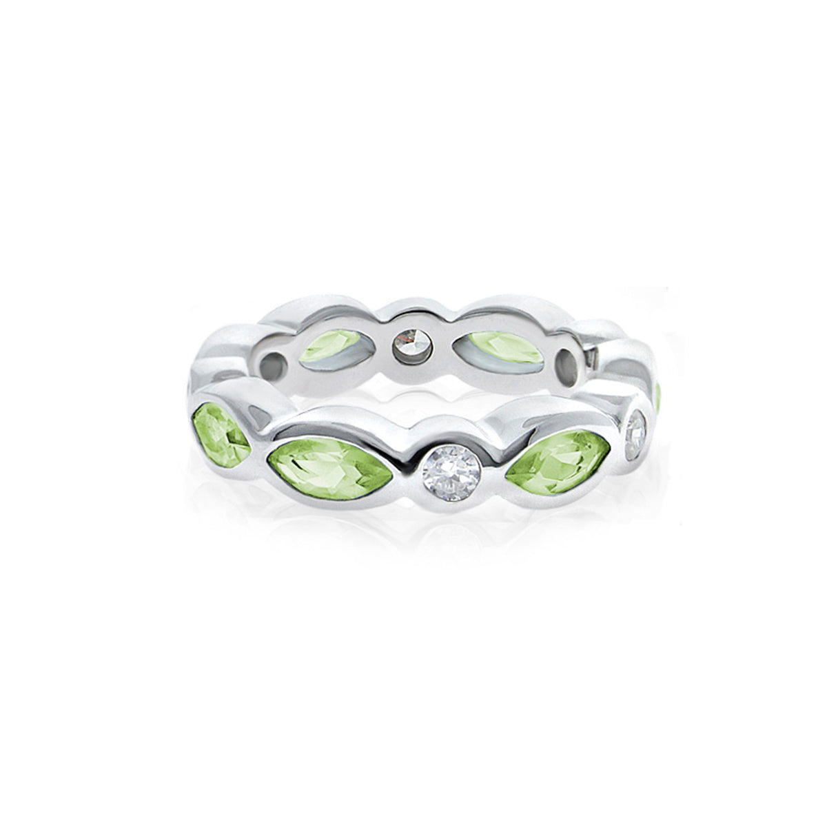 925 Eternity Band — Marquise & Round Bezel