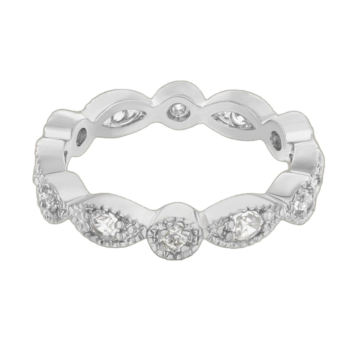 Glamour Pave Sterling Silver Eternity Ring