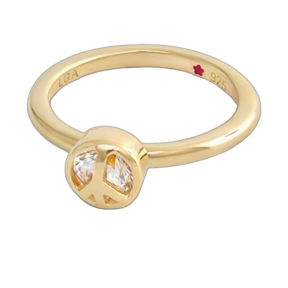 Layers of Love Stackable Ring — Pavé Peace Sign