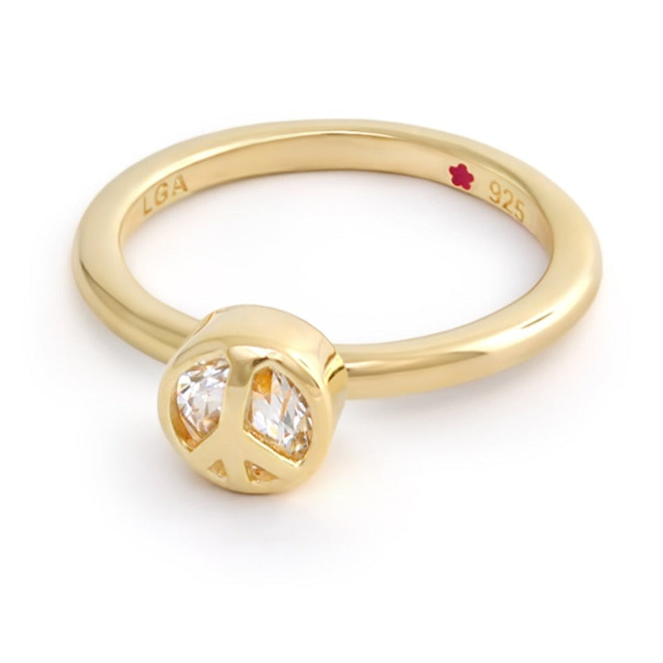 Layers of Love Stackable Ring — Pavé Peace Sign