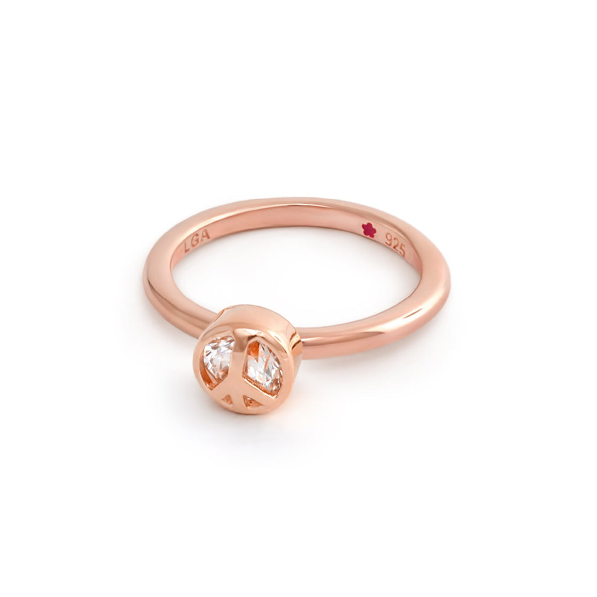 Layers of Love Stackable Ring — Pavé Peace Sign