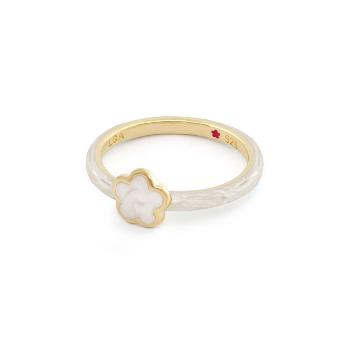 Layers of Love Stackable Ring — Enamel Flower