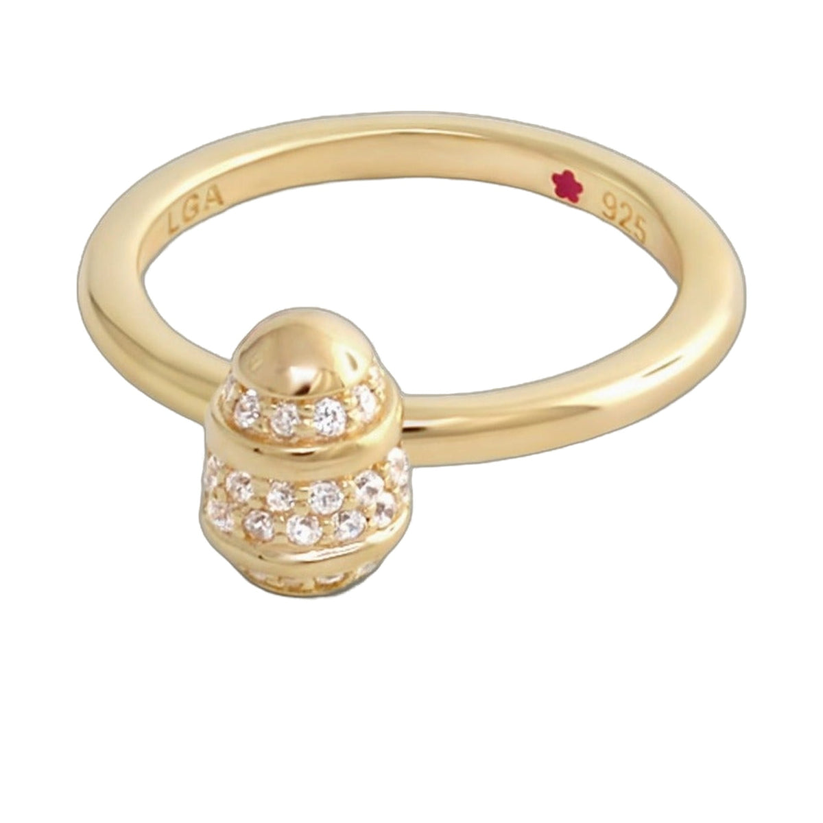 Layers of Love Stackable Ring — Ribbed Pavé Bead